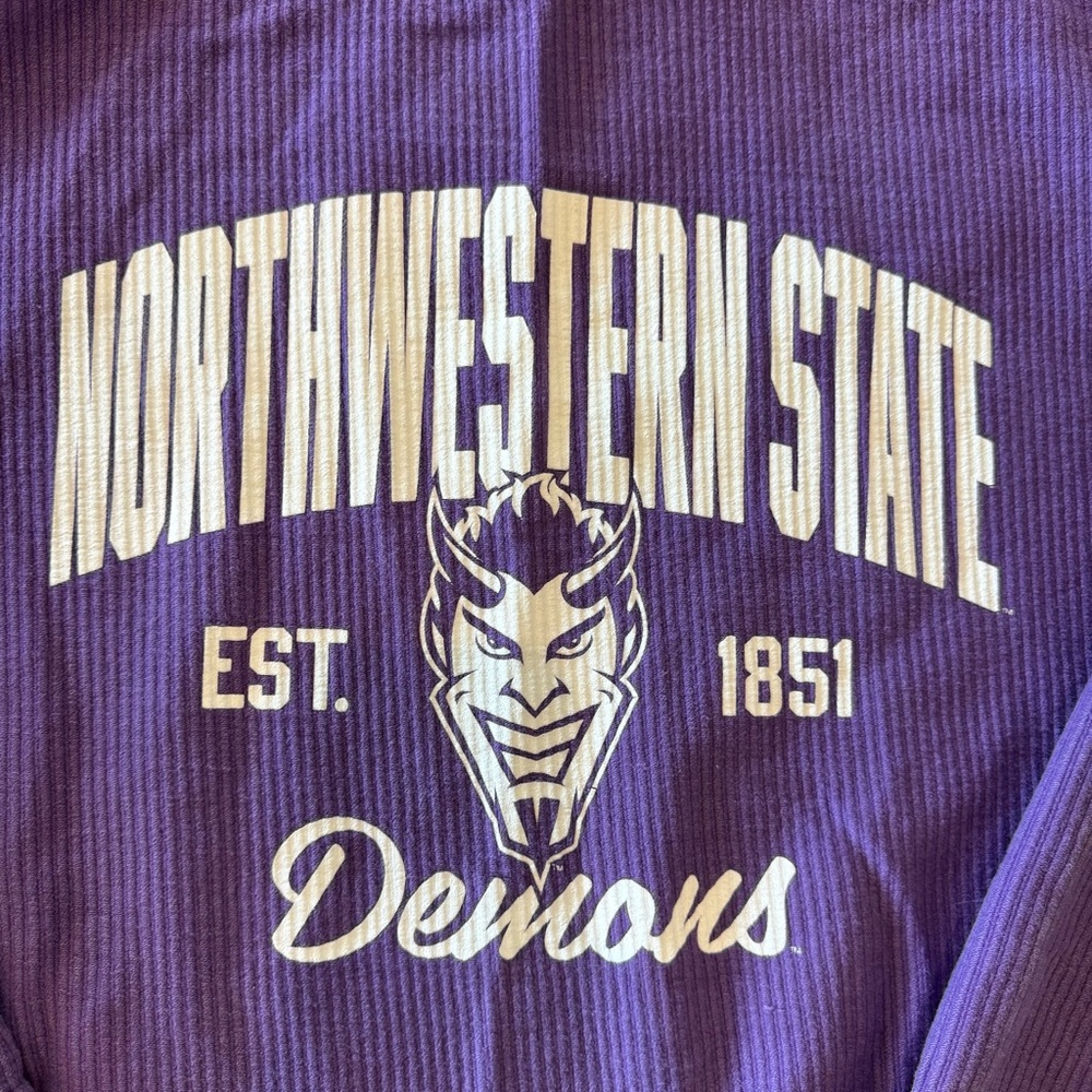 Pressbox Royce Apparel Purple Northwestern State Demons Long Sleeve Shirt XL - Picture 4 of 5